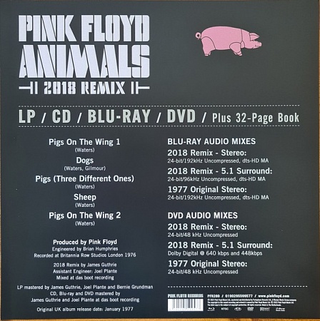    Pink Floyd - Animals (2018 Remix) (LP+CD+Blu-ray+DVD)          