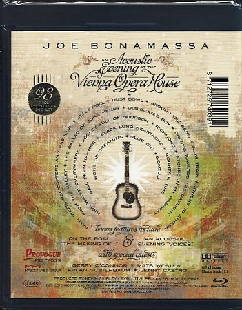  Blu Ray Joe Bonamassa  An Acoustic Evening At The Vienna Opera House         