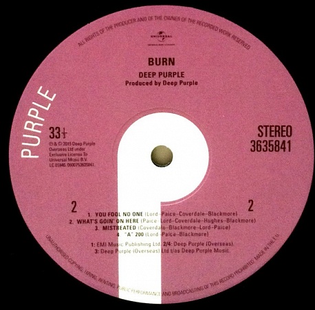 картинка Пластинка виниловая Deep Purple.Burn (LP) магазин являющийся официальным дистрибьютором в России
