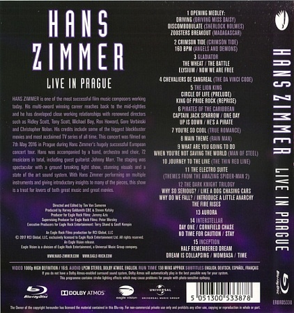  Blu Ray Hans Zimmer - Live In Prague         