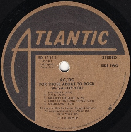 картинка Пластинка виниловая AC/DC - For Those About To Rock We Salute You (LP) магазин являющийся официальным дистрибьютором в России
