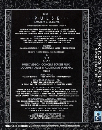  Blu Ray Pink Floyd - Pulse         