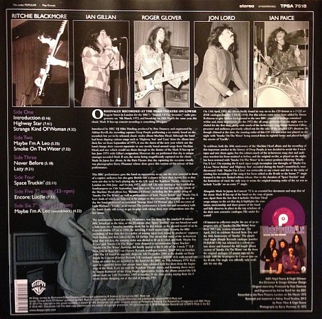    Deep Purple  In Concert '72 (2LP)      
