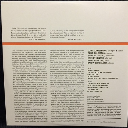картинка Пластинка виниловая Louis Armstrong And Duke Ellington – Recording Together For The First Time (LP) магазин являющийся официальным дистрибьютором в России