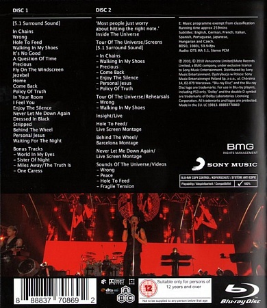 картинка Blu Ray Depeche Mode – Tour Of The Universe : Barcelona 20/21.11.09 магазин являющийся официальным дистрибьютором в России