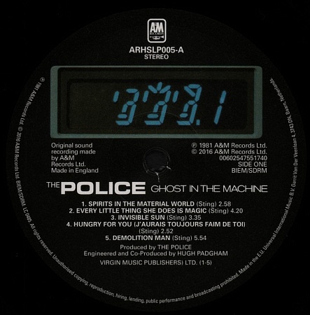 картинка Пластинка виниловая The Police. The Ghost In The Machine (Half Speed Vinyl) (LP) магазин являющийся официальным дистрибьютором в России