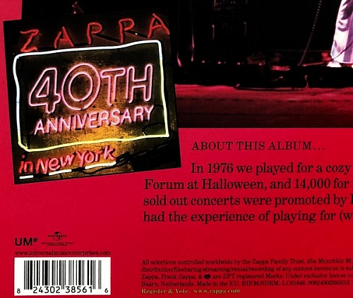 картинка Пластинка виниловая Frank Zappa - Zappa In New York (40th Anniversary Edition) (3LP) магазин являющийся официальным дистрибьютором в России