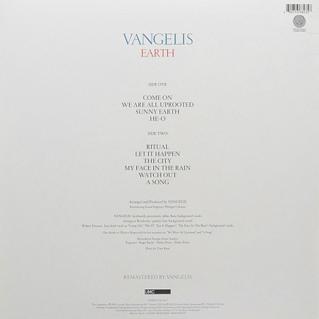 картинка Пластинка виниловая Vangelis - Earth (LP) магазин являющийся официальным дистрибьютором в России