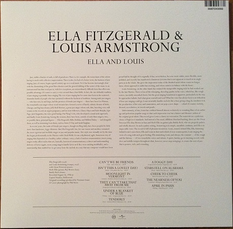 картинка Пластинка виниловая Ella Fitzgerald & Louis Armstrong – Ella And Louis (LP) магазин являющийся официальным дистрибьютором в России