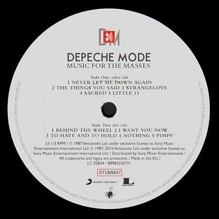 картинка Пластинка виниловая Depeche Mode - Music for the Masses (LP) магазин являющийся официальным дистрибьютором в России