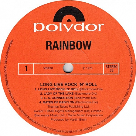 картинка Пластинка виниловая Rainbow. Long Live Rock'n'Roll (LP) магазин являющийся официальным дистрибьютором в России