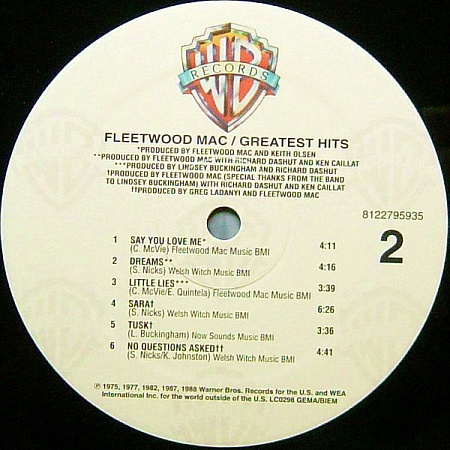 картинка Пластинка виниловая Fleetwood Mac - Greatest Hits (LP) магазин являющийся официальным дистрибьютором в России