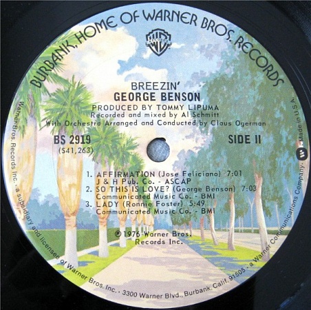 картинка Пластинка виниловая George Benson - Breezin' (LP) магазин являющийся официальным дистрибьютором в России