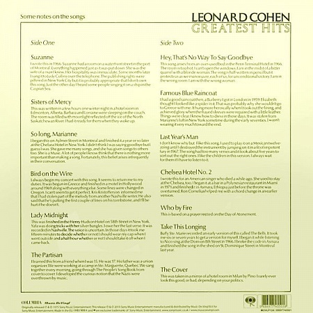картинка Пластинка виниловая Leonard Cohen - Greatest Hits (LP) магазин являющийся официальным дистрибьютором в России