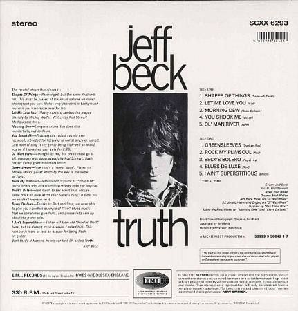 картинка Пластинка виниловая Jeff Beck - Truth (LP) магазин являющийся официальным дистрибьютором в России
