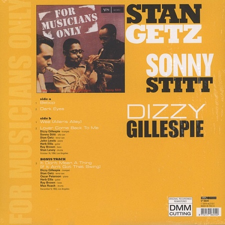 картинка Пластинка виниловая Stan Getz, Dizzy Gillespie, Sonny Stitt -  For Musicians Only (LP) магазин являющийся официальным дистрибьютором в России