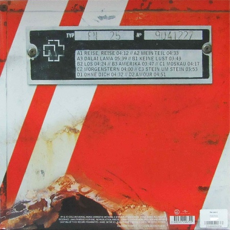 картинка Пластинка виниловая Rammstein - Reise, Reise (2LP) магазин являющийся официальным дистрибьютором в России