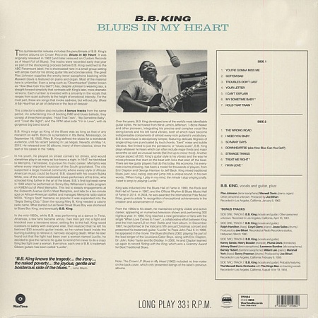 картинка Пластинка виниловая B.B.King - Blues in My Heart (LP) магазин являющийся официальным дистрибьютором в России