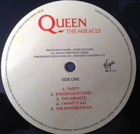 картинка Пластинка виниловая Queen. The Miracle (LP) магазин являющийся официальным дистрибьютором в России