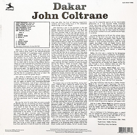 картинка Пластинка виниловая John Coltrane - Dakar (LP) магазин являющийся официальным дистрибьютором в России