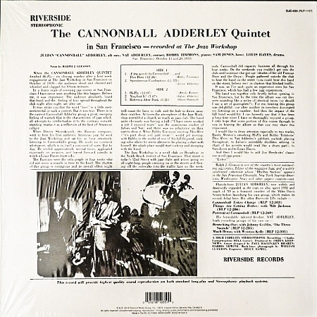 картинка Пластинка виниловая The Cannonball Adderley Quintet Featuring Nat Adderley. In San Francisco (LP) магазин являющийся официальным дистрибьютором в России